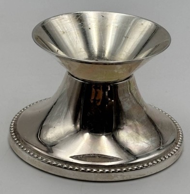 Auktion 363<br>kl. Kerzenhalter, Silber-835- Wilkens-Bremen, gefüllter Stand, H-4,5 cm, 101 gr. [1]