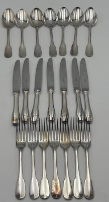 Auktion 363<br>18 tg. versilbertes Besteck 