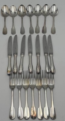Auktion 363<br>18 tg. versilbertes Menue-Besteck 