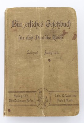 Auktion 363<br>Bürgerliches Gesetzbuch , Liliput-Ausgabe ' von 1897  [1]