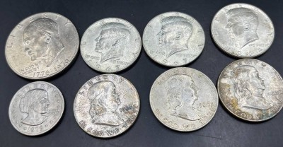 Auktion 363<br>8x US Dollar und Half Dollar Münzen,1x Quarter, 50-70-er Jahre [1]