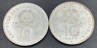 Auktion 363<br>2x 10 Mark DDR 1981, 25 Jahre NVA [1]