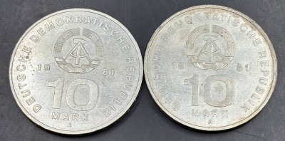 Auktion 371<br>2x 10 Mark DDR 1981, 25 Jahre NVA [1]