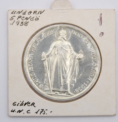 Auktion 363<br>5 Pengö, 1938, Silber Ungarn, 26 gr. [1]
