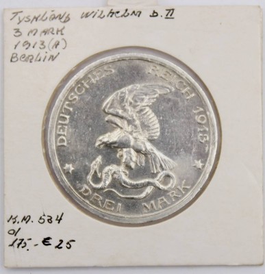 Auktion 363<br>3 Mark Deutsches Reich 1913 