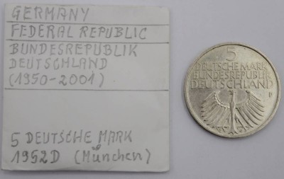 Auktion 363<br>5 D-Mark 1952, Germanisches Museum [1]