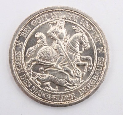 Auktion 363<br>3 Mark 1915-A Vereinigung von Mansfeld mit Preußen St. Georg, vz [1]