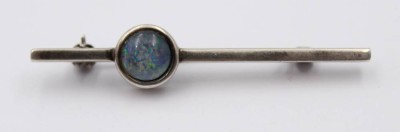 Auktion 363<br>925er Silber-Brosche mit Opal, ca. 7 gr., L-5,5cm [1]
