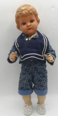 Auktion 363<br>Jungenpuppe mit Celluloid-Kopf.Bruno Schmidt, H-48 cm [1]