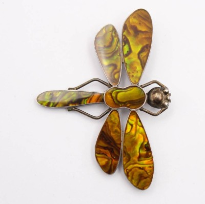 Auktion 363<br>figürlicher Anhänger, Libelle, 925er Silber mit Paua-Muschel, 5,7gr., 4,5 x 6cm [1]