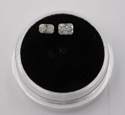 Auktion 363<br>2x Diamanten im Radiant Schliff, 0,15 u. 0,2 Karat, feines Weiss, Top Wesselton [1]