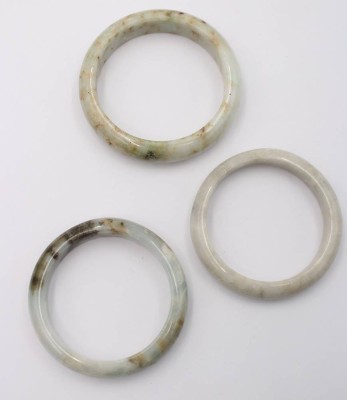 Auktion 363<br>3 Armreife wohl Jadeit, je ca. D-5,3 bis 6cm [1]