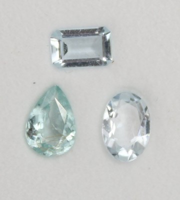 Auktion 363<br>3 Aquamarine, zus. ca. 1,6 Karat [1]