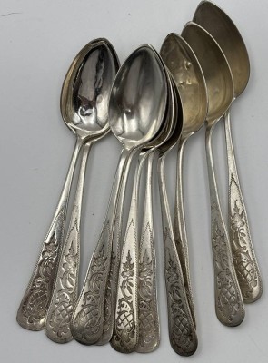 Auktion 363<br>10x Silber-Kaffeelöffel, Gravur 