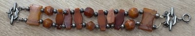 Auktion 363<br>altes Bernstein-Armband mit Silbermontur und Kugeln, (geprüft), leicht beschädigt, L-20 cm, 21,6 gr [1]