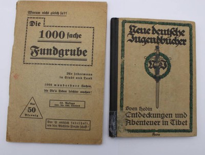 Auktion 363<br>Sven Hedin, Entdeckungen und Abenteuer in Tibet und Die 1000fache Fundgrube, um 1940 [1]