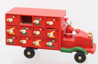 Auktion 363<br>Advents-Auto, Erzgebirge ?, ein Türchen fehlt, ca. H-15cm L-29cm [1]