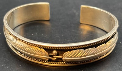 Auktion 363<br>Silber-Armspange-925-, Blattdekor, 24,7 gr [1]