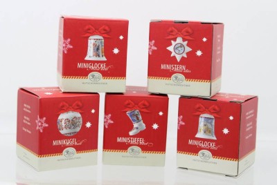 Auktion 363<br>5x div. Christbaumschmuck, Hutschenreuther Minis, je in OVP [1]