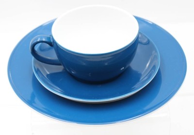 Auktion 363<br>3tlg. Gedecke, Schönwald, Dibbern, Solid Color, blau, Tasse H-5,6cm [1]