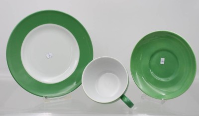 Auktion 363<br>3tlg. Gedecke, Schönwald, Dibbern, Solid Color, grün, Tasse H-5,6cm [1]