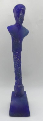 Auktion 363<br>grosse blaue Glasskulptur, sign. Hartmann  1999, H-39 cm [1]