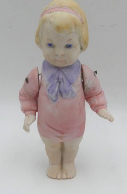 Auktion 363<br>alte Bisquit Porzellan Puppe, bemalt, H-16,5 cm [1]