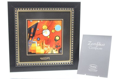 Auktion 363<br>Künstlerplatte, Goebel Artis-Orbis, Wassily Kandinsky, gerahmt, RG 25 x 25cm [1]