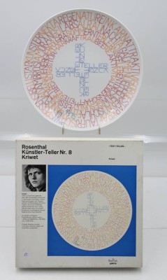 Auktion 363<br>Künstlerteller, Rosenthal galerie, Nr. 8, Kriwet, D-25,5cm, OVP [1]