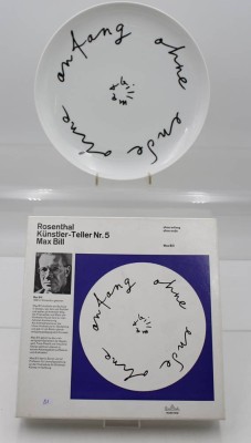 Auktion 363<br>Künstlerteller, Rosenthal galerie, Nr. 5, Max Bill, D-25,5cm, OVP [1]