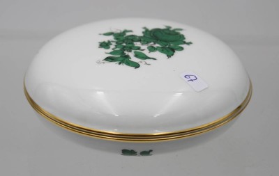 Auktion 363<br>Deckeldose Wien Augarten - grüne Rose . [1]