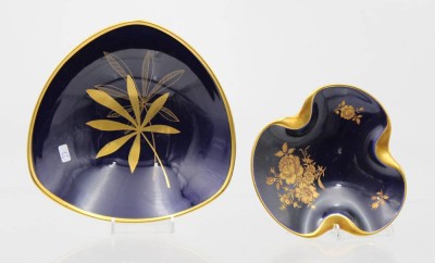 Auktion 368<br>Schale und Ascher Lindner Cobalt/ Gold .  [1]