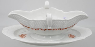 Auktion 363<br>Sauciere Meissen - Altosier -Orange Blumen . [1]