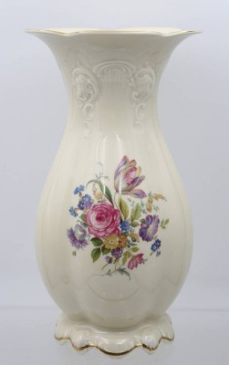 Auktion 363<br>hohe Vase, Rosenthal, Moliere, Blumendekor, ca. H-29,2cm [1]