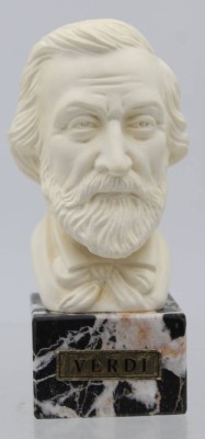 Auktion 363<br>kleine Verdi - Alabaster-Büste auf Marmorsockel , [1]