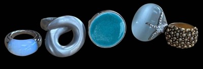 Auktion 363<br>5x div. grosse Modeschmuck-Ringe, 3x mit Steinen [1]