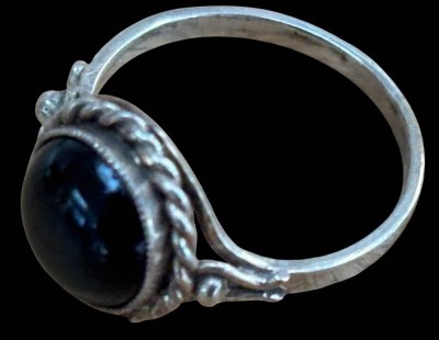 Auktion 363<br>Silber-835- Ring mit schwarzen Stein, RG 56, 2,4 gr [1]