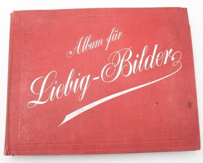 Auktion 363<br>Liebig-Sammelalbum, 19. Jhd., diverse Serien, u.a. Denkmäler, Das Salz, Luftschiffahrt etc. , Seiten lose, Bilder intakt. [1]