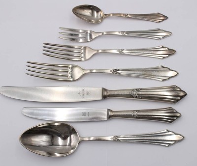 Auktion 363<br>92 Besteckteile, für 12 Personen, WMF Fächermuster, Auflage [1]