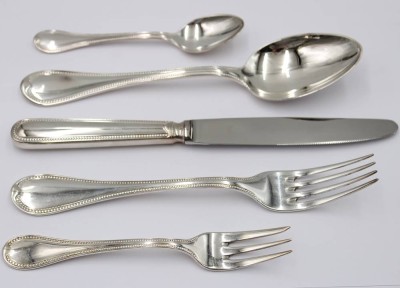 Auktion 363<br>Besteck für 10 Personen, Robbe & Berking, Perlrand, 150er Auflage [1]