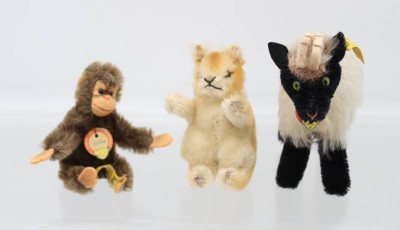Auktion 363<br>3x kl. Steiff-Tiere, 2x komplett, Snucki, Jako und Eichhörnchen ohne Ident. [1]