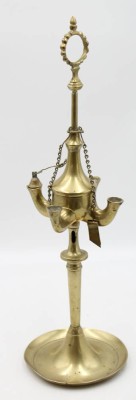 Auktion 363<br>hohe 4flammige Öllampe aus Messing, zerlegbar [1]