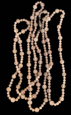 Auktion 364<br>lange Halskette, Rosenquartz mit Silberschliesse-835-, L-ca. 140 cm, 50 gr [1]