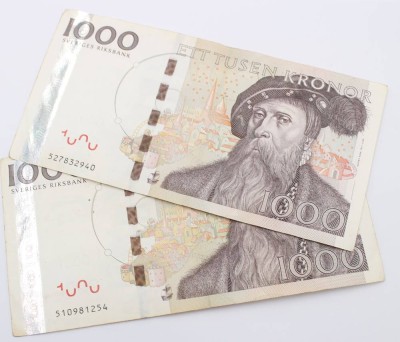 Auktion 364<br>2x Banknoten je 1000 Kronor, Schweden [1]