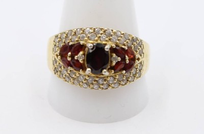 Auktion 364<br>925er Silber-Ring, Granat, vergoldet, RG 68/69, 7,1gr. [1]