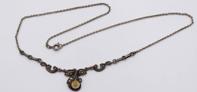 Auktion 364<br>Ein Collier Silber 830 mit Perle und Markasiten . [1]