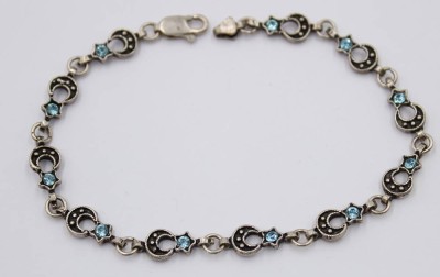 Auktion 364<br>Armband Silber 925 verziert mit Halbmond und in Sternen gefaßten blauen Steinen . [1]