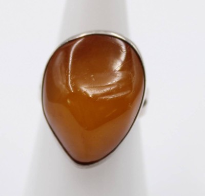 Auktion 364<br>925er Silber-Ring, mit Bernstein, 6,1gr., RG 54 [1]