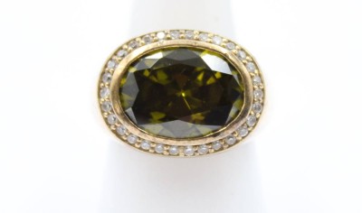 Auktion 364<br>925er Silber-Ring, Peridot und klare Steine, 13,4gr., RG 60 [1]
