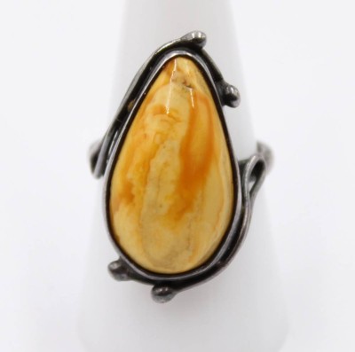 Auktion 364<br>925er Silber-Ring, PC gemarkt, Butterscotch, 7gr., RG 57 [1]